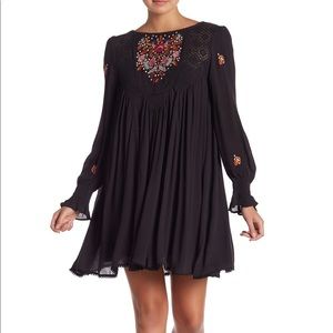 Free People Embroidered Mini Dress